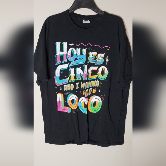 Gildan Tops - Black Graphic Tee with Colorful Design